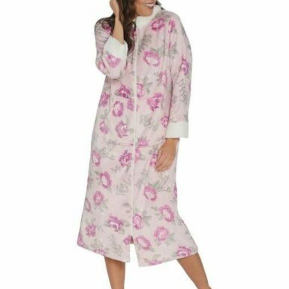 Stan Herman | Intimates u0026 Sleepwear | Ps Stan Herman Silky Robe Sherpa Trim  Rose Petite | Poshmark